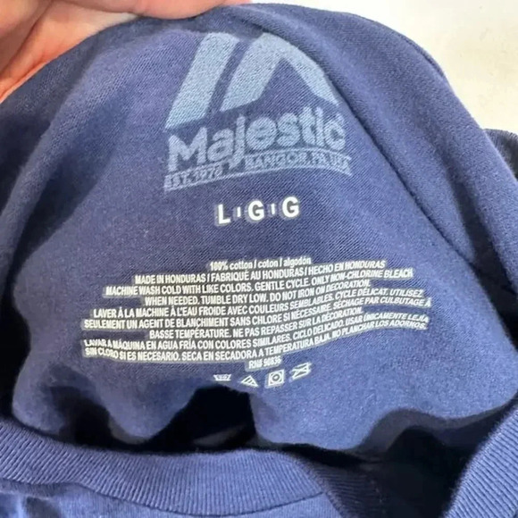 NEW Majestic MLB Boston Red Sox Short Sleeve T-Shirt Crew Neck Navy Blue Mens L - Picture 6 of 6